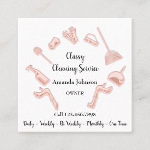 Classy Cleaning Service Gold Logo Offiziell Quadratische Visitenkarte
