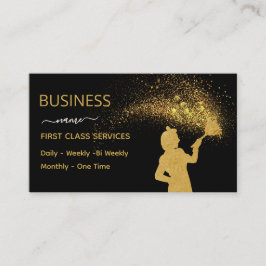 Classy Cleaning Service Maid Gold Glitter Business Telefonnummerkarte