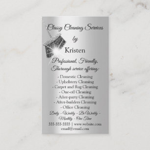 Classy Cleaning Services House Behalte QRCode Gray Visitenkarte