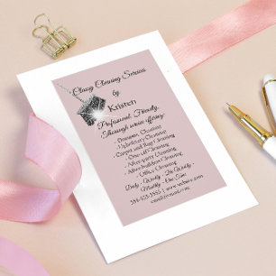 Classy Cleaning Services House Behalte QRCode Pink Visitenkarte