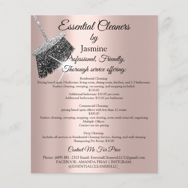 Classy Cleaning Services House Behaltend Rose Silv Flyer (Vorne)