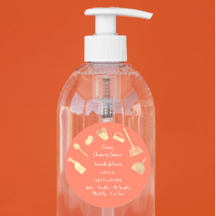 Classy Cleaning Services Office Maid Gold Coral Runder Aufkleber
