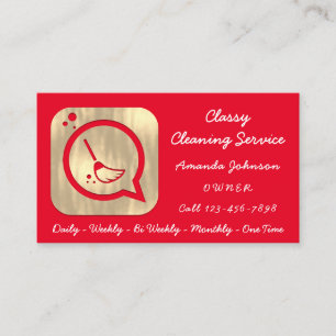 Classy Clearing Dienstmädchen Gold Groom Logo Rot Visitenkarte