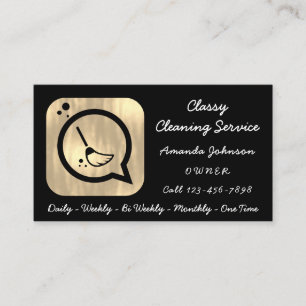 Classy Clearing Dienstmädchen Gold Groom Logo Schw Visitenkarte