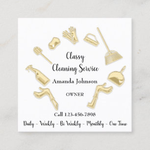 Classy Clearing House Logo Maid Gold White Quadratische Visitenkarte