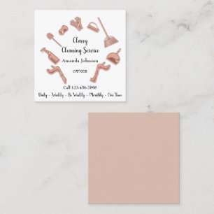 Classy Clearing Service Gold Logo Haushaltshilfe G Quadratische Visitenkarte