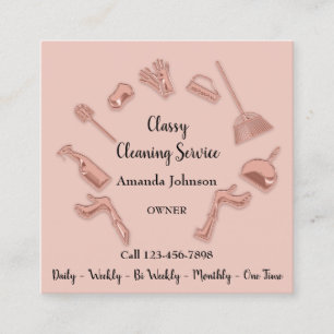 Classy Clearing Service Gold-Logo Haushaltshilfe H Quadratische Visitenkarte