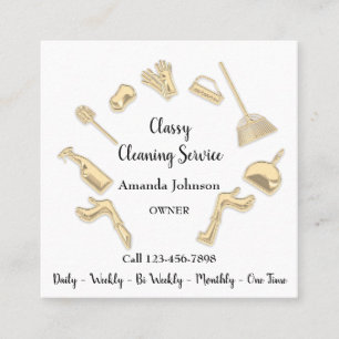Classy Clearing Service Gold Logo Maid House Quadratische Visitenkarte