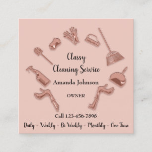 Classy Clearing Service Gold Logo Maid House Wow Quadratische Visitenkarte