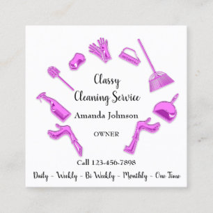 Classy Clearing Service House Logo übers Ofen Rosa Quadratische Visitenkarte