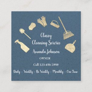 Classy Clearing Services Gold Logo für die Marine Quadratische Visitenkarte
