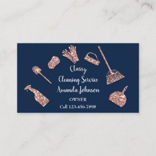 Classy Clearing Services Gold Logo-MaidRoseGlitter Visitenkarte