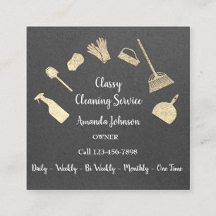 Classy Clearing Services Gold Logokombination Kraf Quadratische Visitenkarte
