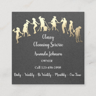Classy Clearing Services Gold Logokombination Kraf Quadratische Visitenkarte