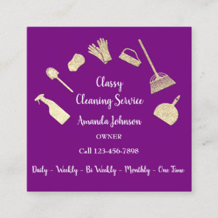 Classy Clearing Services Gold Logokombination Pink Quadratische Visitenkarte
