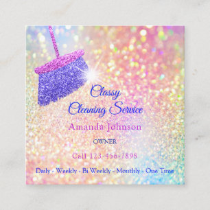 Classy Clearing Services Holograph Gold Glitzer Quadratische Visitenkarte