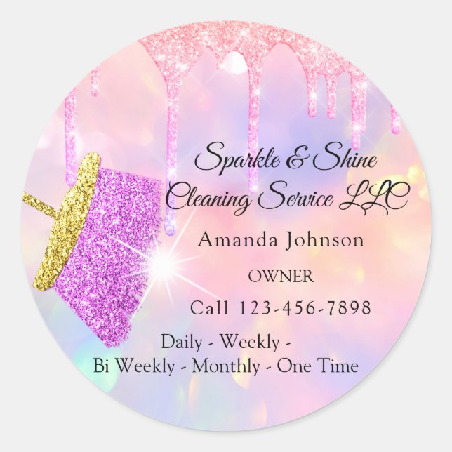 Classy Clearing Services House Tropfen Holograph Runder Aufkleber (Vorderseite)