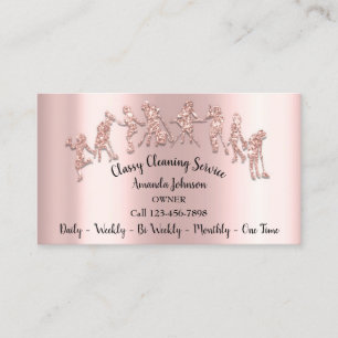 Classy Clearing Services Logo Maid Rose Glitzer Visitenkarte