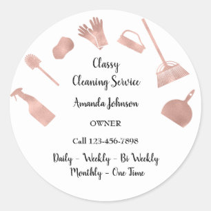 Classy Clearing Services Office Haushaltshilfe Ros Runder Aufkleber