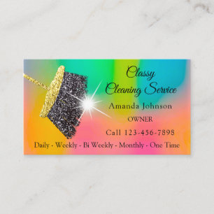 Classy Clearing Services Ombre Pink Gold Glitzer Visitenkarte