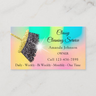 Classy Clearing Services Ombre Pink Gold Glitzer Visitenkarte