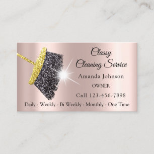 Classy Clearing Services Rose Gold Glitzer Grau Visitenkarte