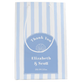 Classy Coastal Blue Stripe Hochzeit Vielen Dank Mittlere Geschenktüte