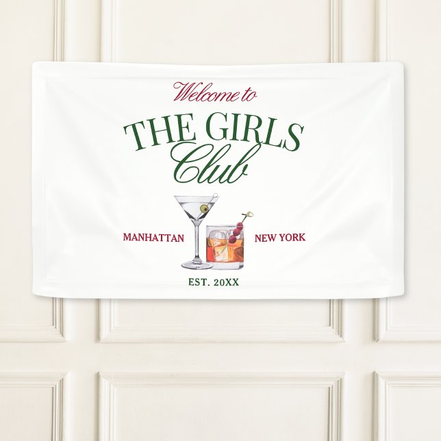 Classy Cocktails Green & Red Girl's Club Banner (Von Creator hochgeladen)