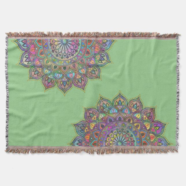 Classy Colorful Mandala India Style 1 Decke (Vorderseite)