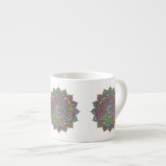 Classy Colorful Mandala India Style 1 Espressotasse (Vorderseite Rechts)