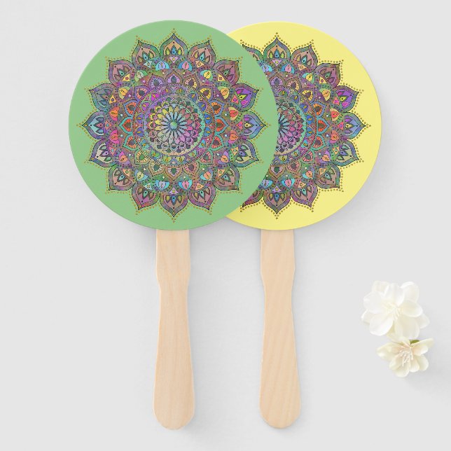 Classy Colorful Mandala India Style 1 Fächer (Vorne und Hinten)