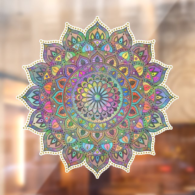 Classy Colorful Mandala India Style 1 Fensteraufkleber (Blatt 2)