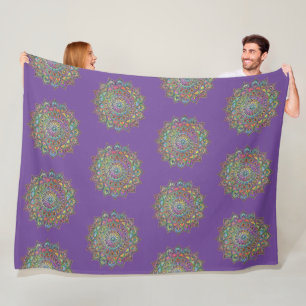 Classy Colorful Mandala India Style 1 Fleecedecke