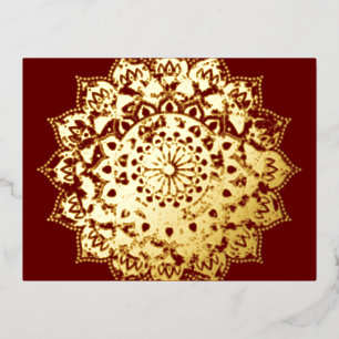 Classy Colorful Mandala India Style 1 Folien Feiertagspostkarte