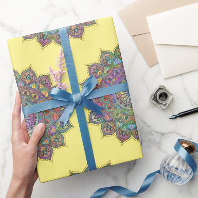Classy Colorful Mandala India Style 1 Geschenkpapier (Schenken)