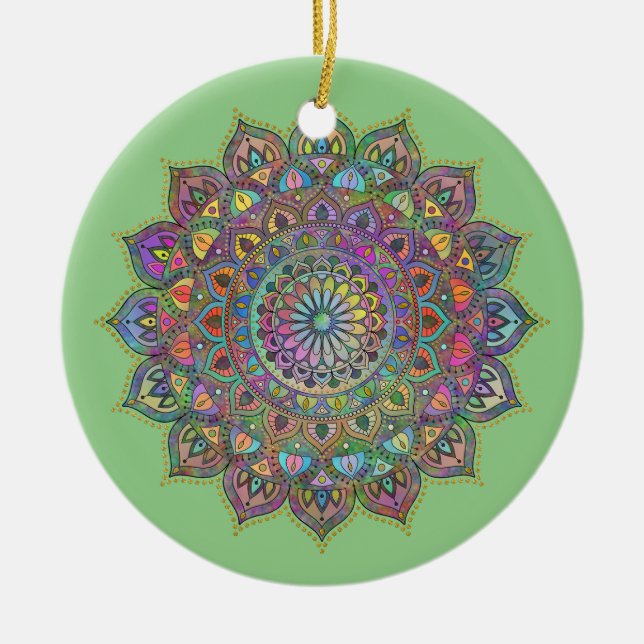 Classy Colorful Mandala India Style 1 Keramik Ornament (Vorne)