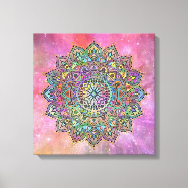 Classy Colorful Mandala India Style 1 Leinwanddruck (Vorderseite)