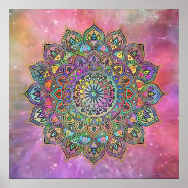 Classy Colorful Mandala India Style 1 Poster (Vorne)