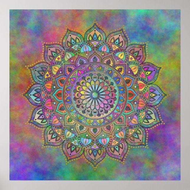 Classy Colorful Mandala India Style 1 Poster (Vorne)