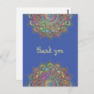 Classy Colorful Mandala India Style 1 Postkarte
