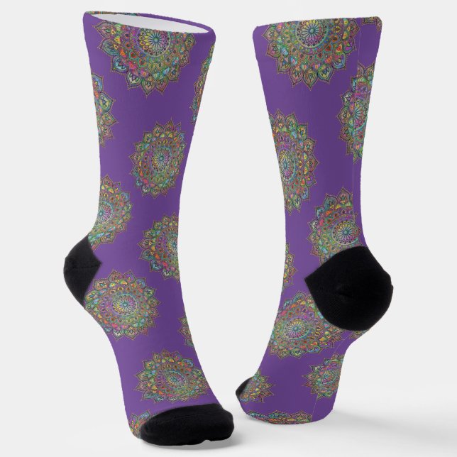 Classy Colorful Mandala India Style 1 Socken (Gewinkelt)
