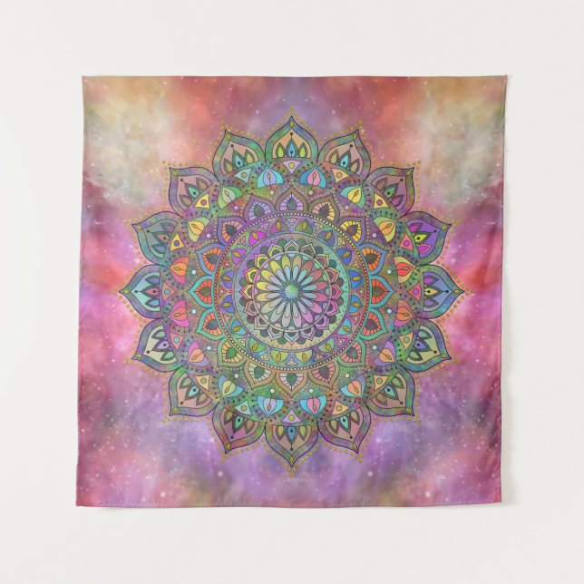 Classy Colorful Mandala India Style 1 Wandteppich (Vorderseite)