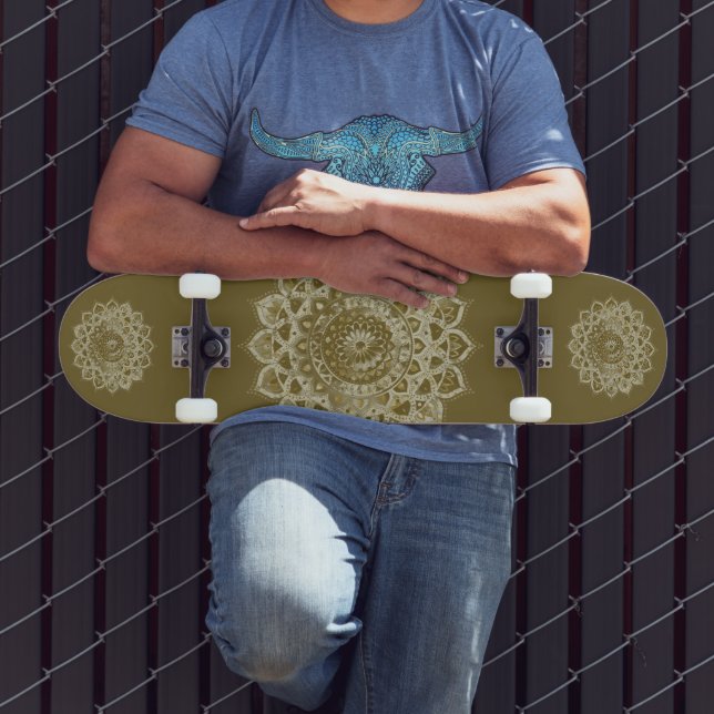 Classy Colorful Mandala India Style 4 Skateboard (Außenbereich 3)