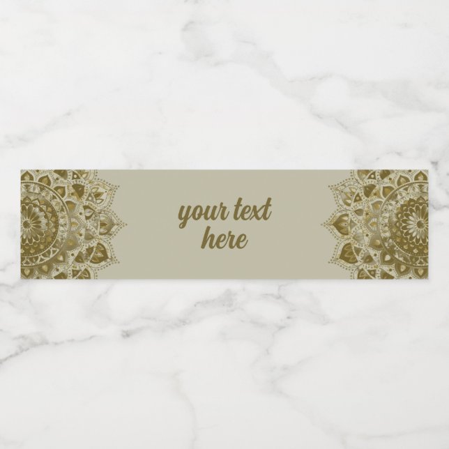 Classy Colorful Mandala India Style 4 Wasserflaschenetikett (Einzelnes Label)