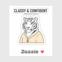 Classy Confident Tiger Sticker – Chill Animal
