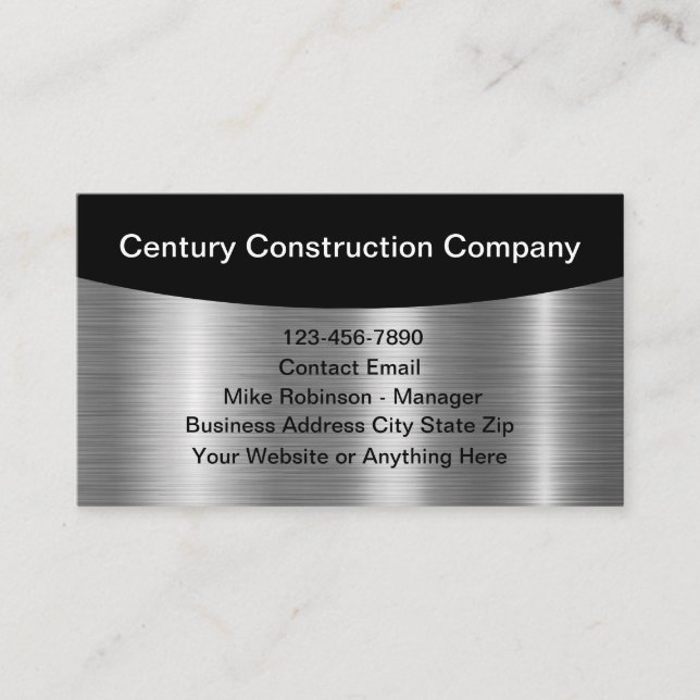 Classy Cool Construction Business Profile Cards Visitenkarte (Vorderseite)