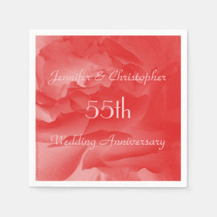 Classy Coral Pink Rose Hochzeitspapier Serviette