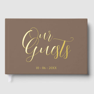 Classy Couple Initials Wedding Date Year Gold Gästebuch