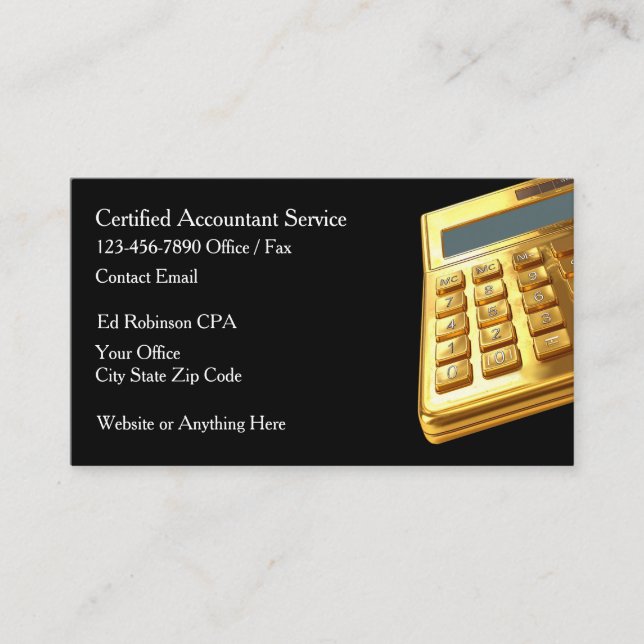 Classy CPA Accountant Business Cards Visitenkarte (Vorderseite)