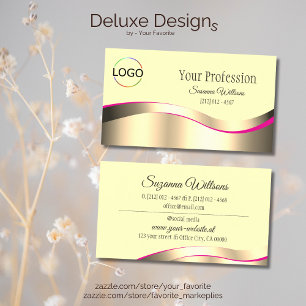 Classy Cream Wavy Gold Dekoration mit Markenlogo Visitenkarte